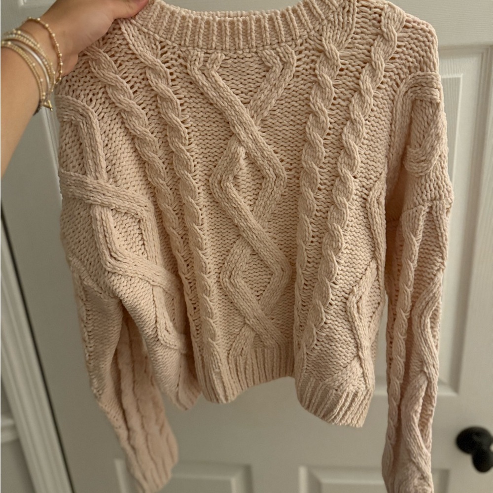 Altered State Cable Knit Cream Sweater